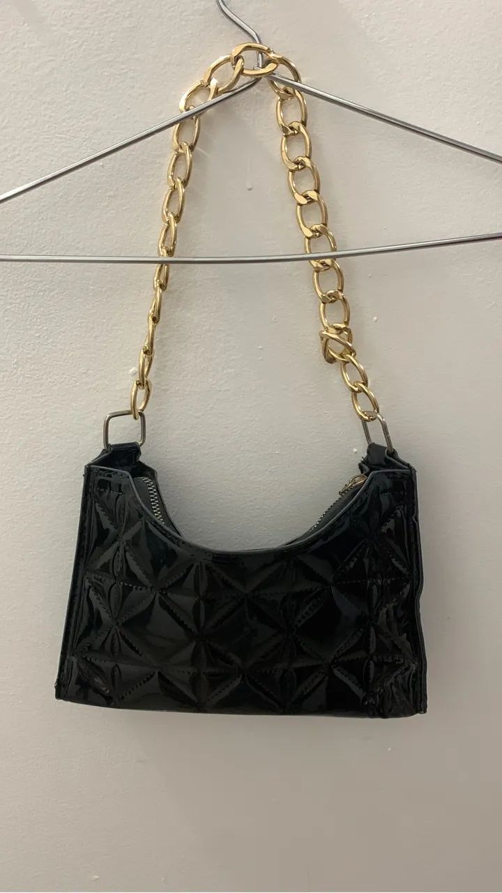 bolso couro sintético preta - Foto 2