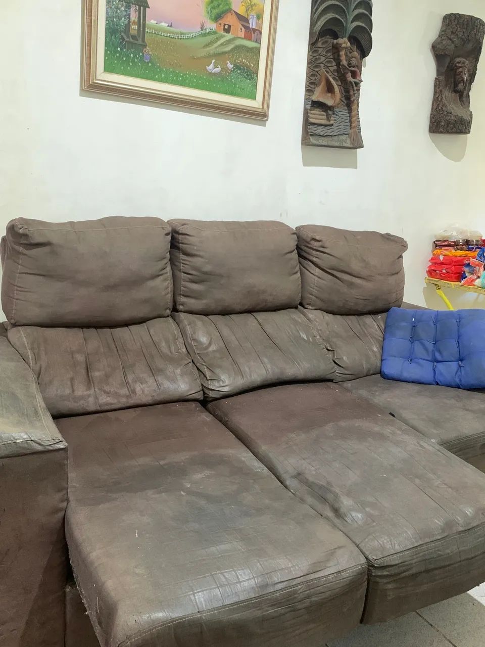 Oportunidade: Sofá-cama marrom - Foto 5