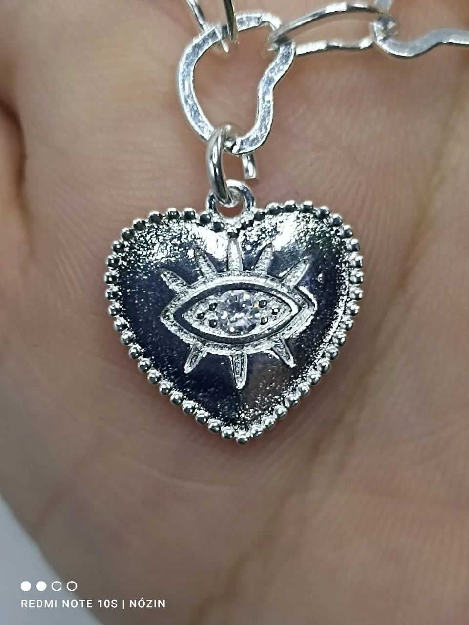 Pulseira banhada com coração e estrass.  - Foto 3