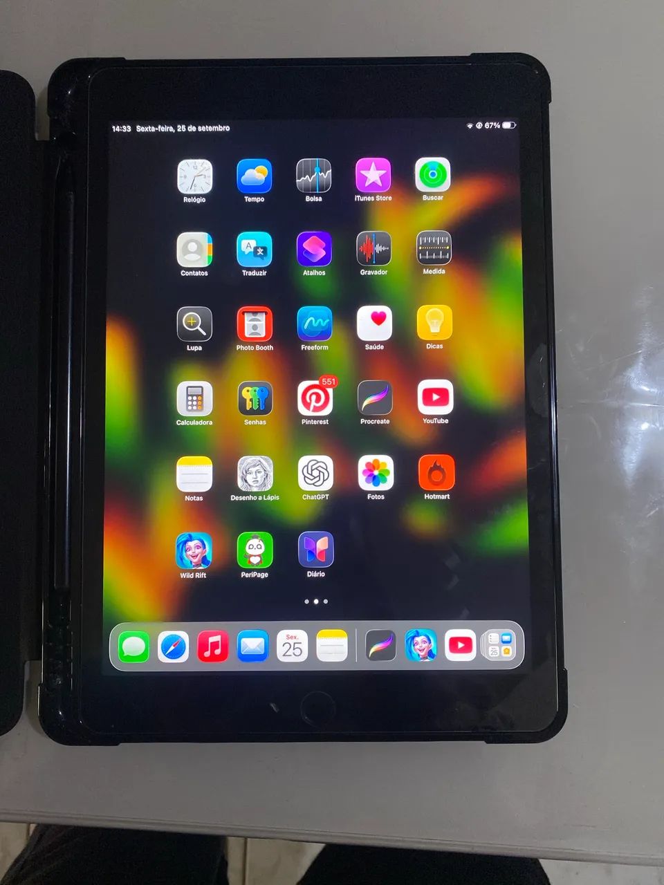 iPad 64g, capa, película, caneta 