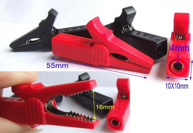 COD-CP27 KIT 2 Jacarés 55MM plugue pontas de teste multímetro Arduino Automação Roboti