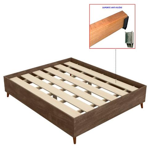 Cama Box Base Casal 1.4 Lisboa - Castanho e Branco - Foto 3