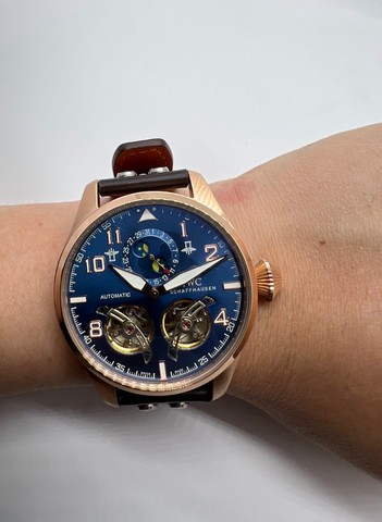 Relógio IWC Pilot Turbilhão Automático Rose Novo