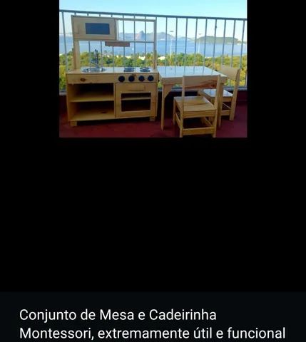 Conjunto de Mesa e 2 Cadeiras infantis Madeira - Foto 2