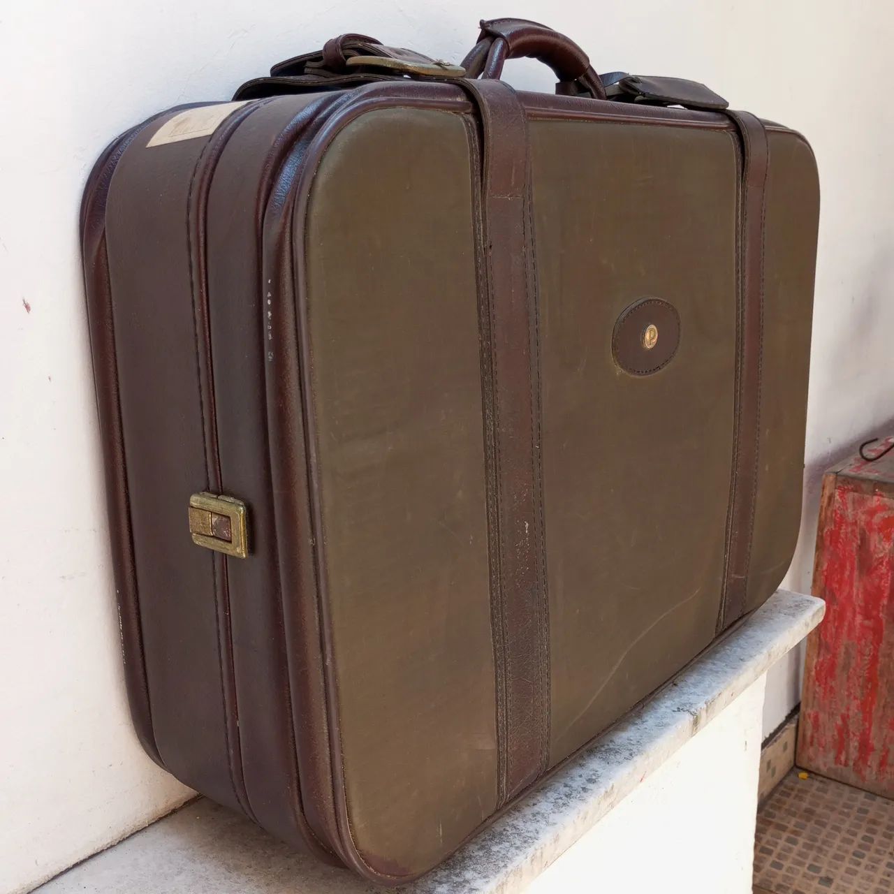 Mala de Viagem em Couro Primícia Anos 70 62x45  - Foto 4
