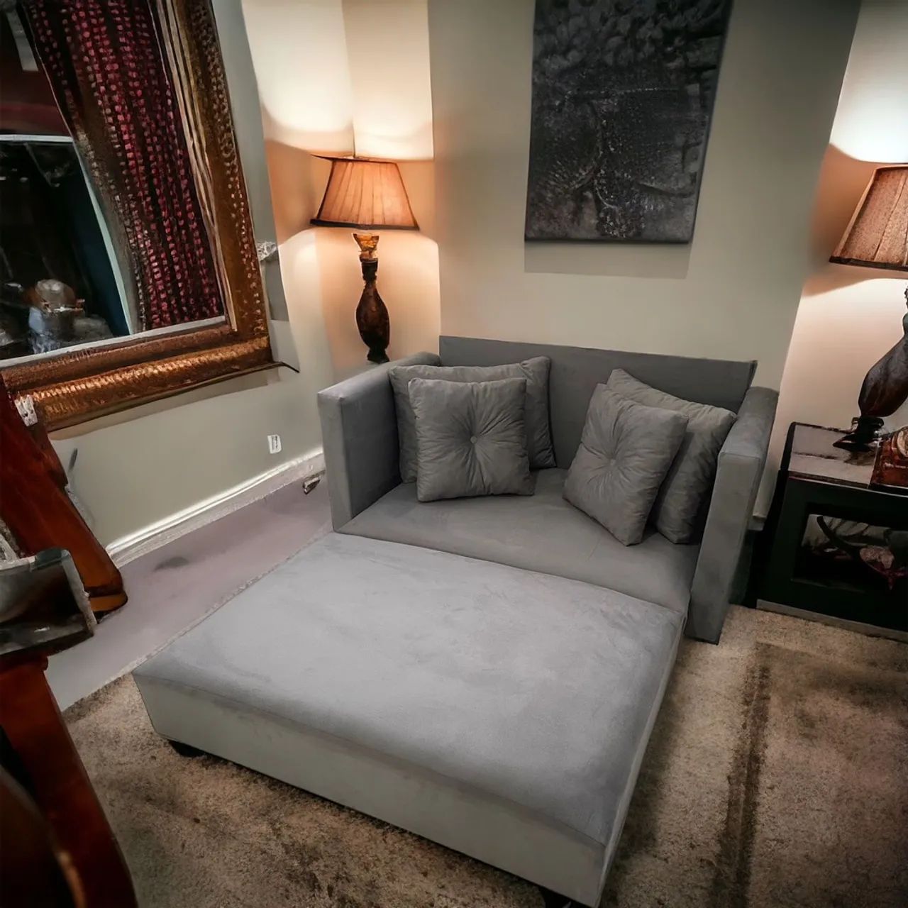 Sofá Cama de 2 Lugares Cinza - Conforto e Estilo! - Foto 4