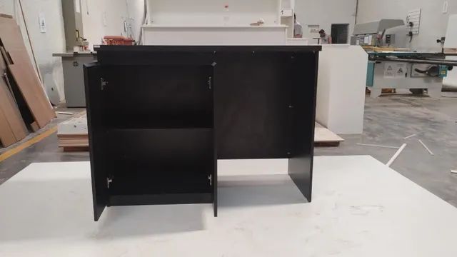 Buffet aparador com duas portas e prateleira preto  - Foto 2