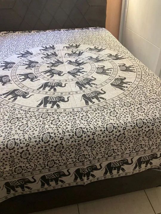 Colcha indiana casal Queen manta cortina canga painel  - Foto 3