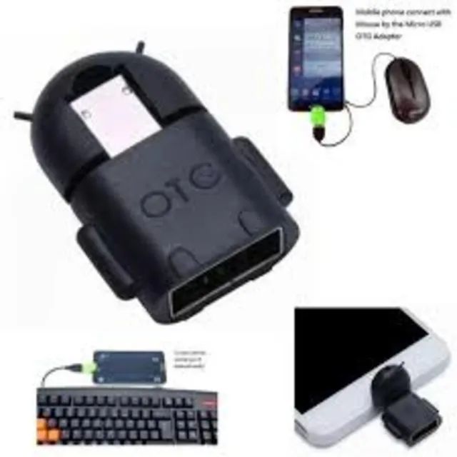 Adaptador Preto Otg V8 Para USB Android Robô Para Celular e Tablet