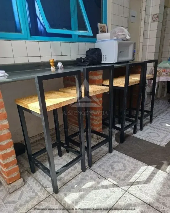 Banqueta alta Maverick tampo Pinus kit 4