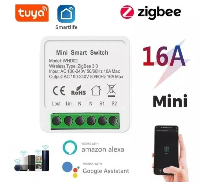 Smart Switch Tuya Mini 16a Interruptor Zigbee - Google/alexa Casa inteligente COD-AM539  - Foto 2