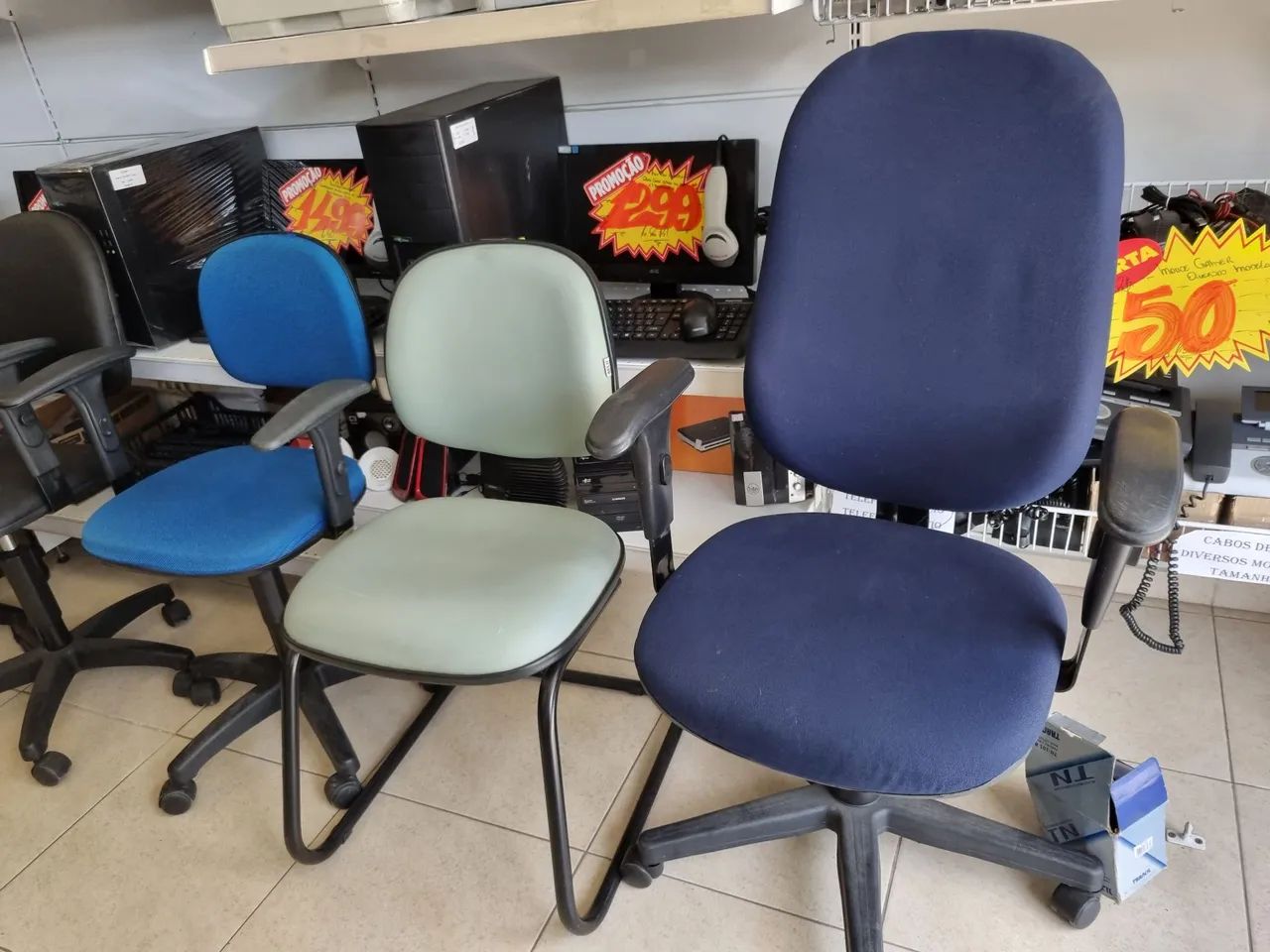 Cadeiras para Escritório com Rodinhas Diversos Modelos Apartir de 199,00 Loja Eco Eletron  - Foto 4