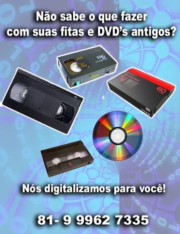 Fitas VHS, vhs-c, mini DV, vídeo 8, DVD, etc ..