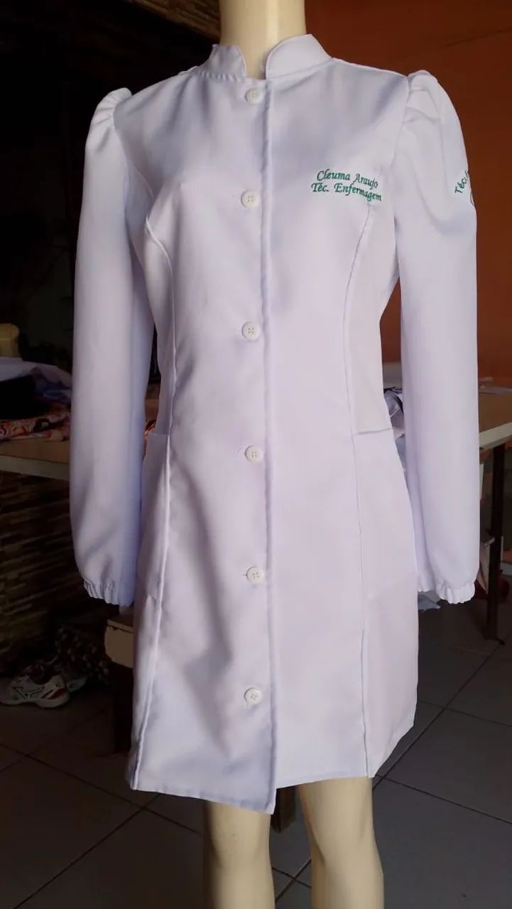 Jaleco Branco com Zíper - Novo - Foto 5