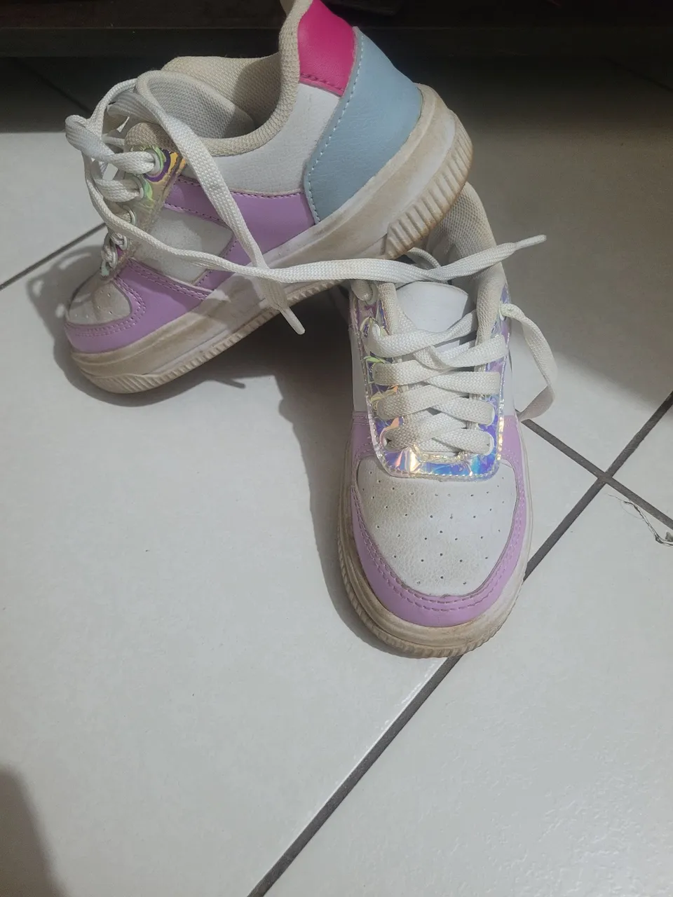 Tênis Infantil Colorido - Rosa e Branco