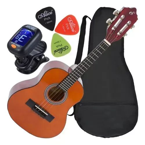 Kit Cavaco Acústico C/ Capa Palhetas Afinador Giannini Cs14 Cor Natural