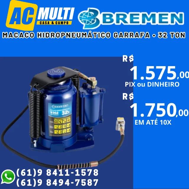 Macaco Hidropneumático Garrafa 32 TON