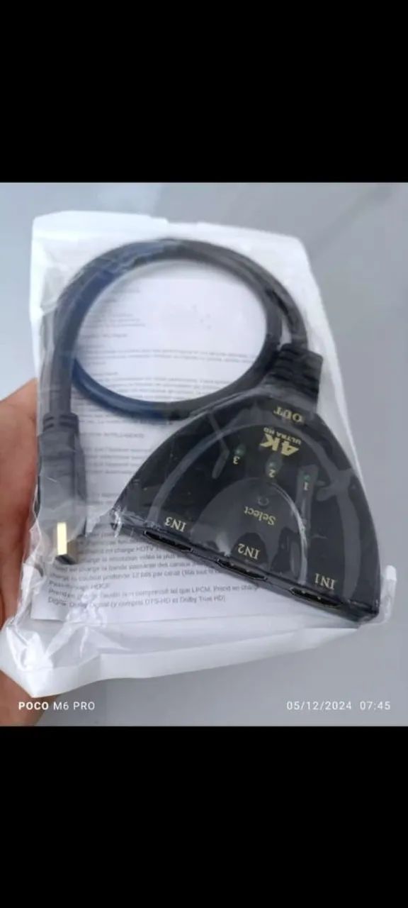 Splitter HDMI 4K 3 Portas