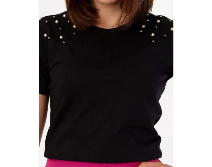 Blusa GG com pérolas