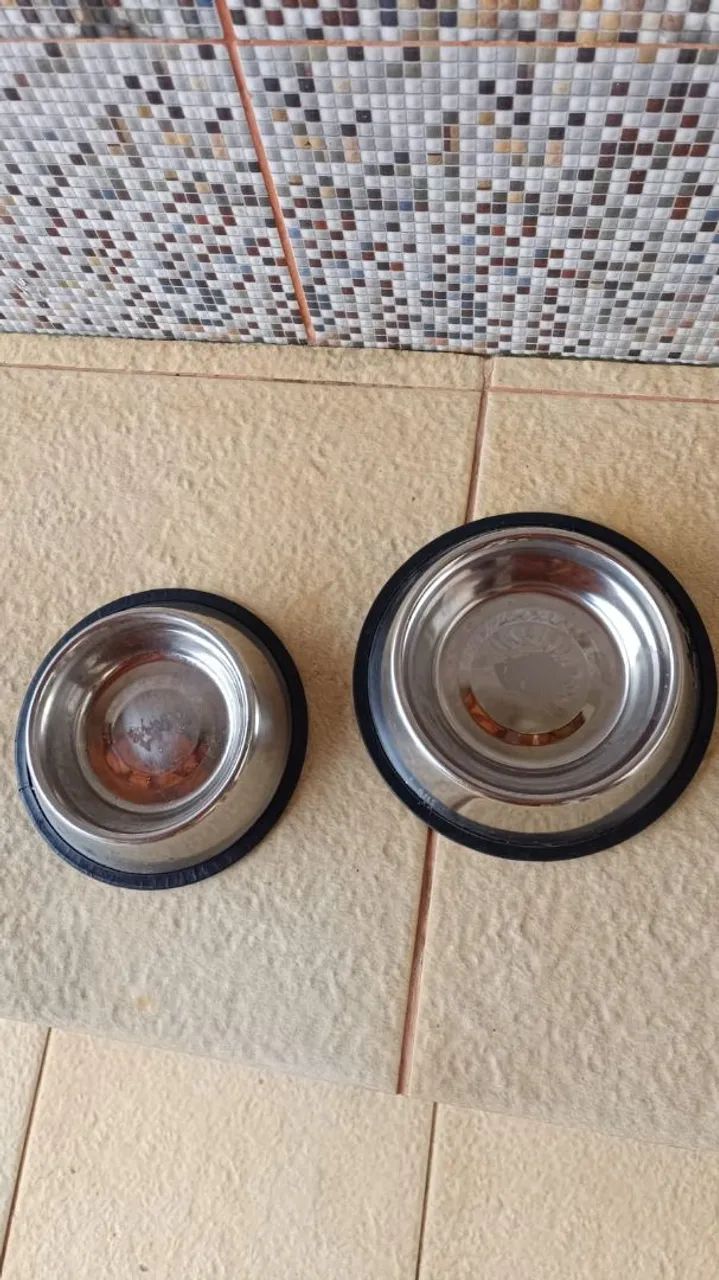 2 Tigelas de Aço Inox para cães e gatos  - Foto 2