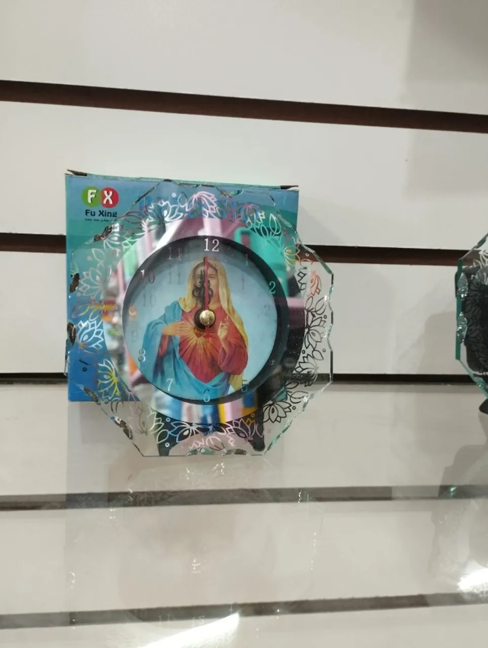 Relógio de Mesa Decorativo com Imagem Religiosa