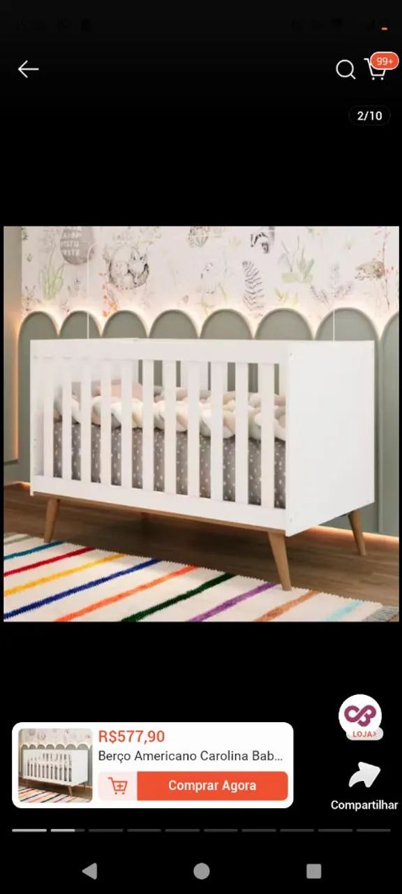 Berço americano branco  - Foto 2