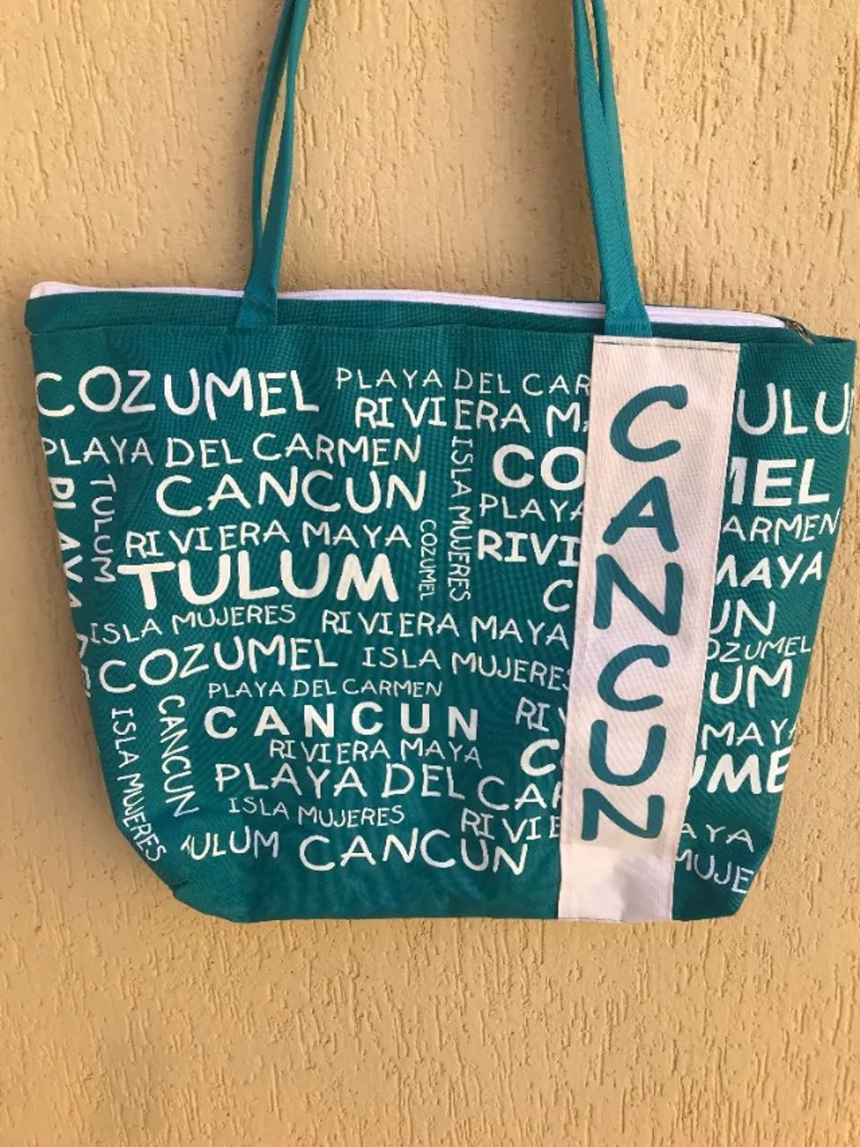 Bolsa De Praia Verde Azulada De Cancun 