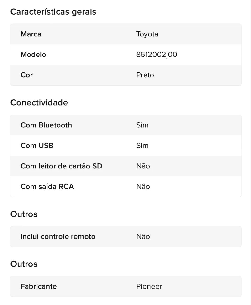 Radio Som Central Multimidia Corolla Gli 8612002j00 Rcc520 - Foto 3