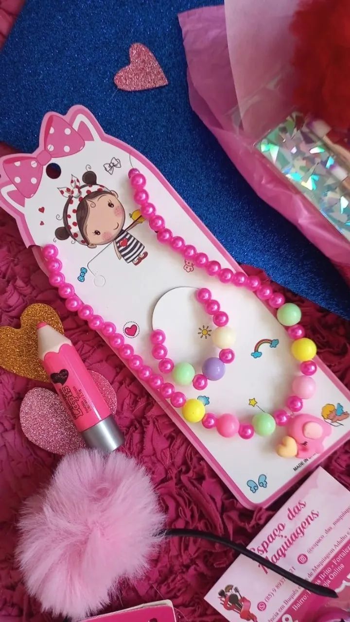 Buquê com maquiagem e acessórios infantil - Foto 4