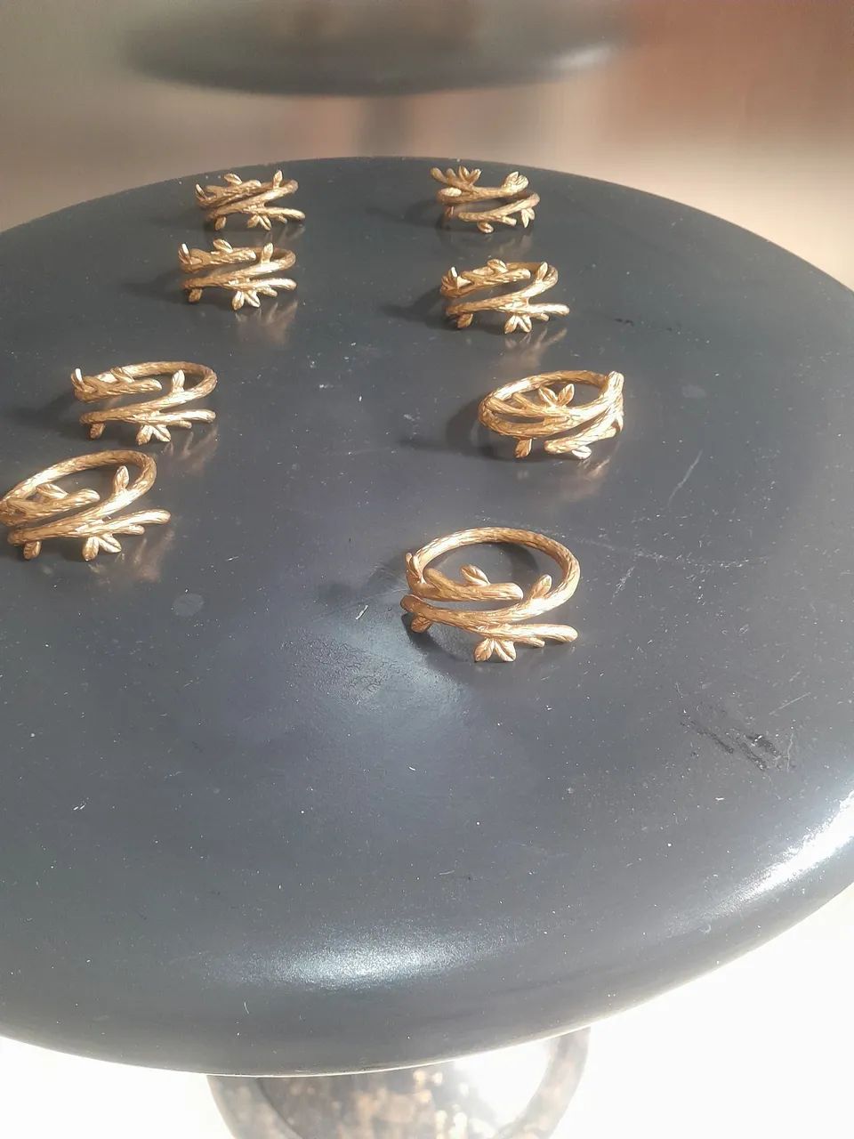 Conjunto 8 Porta guardanapos em bronze antigos 