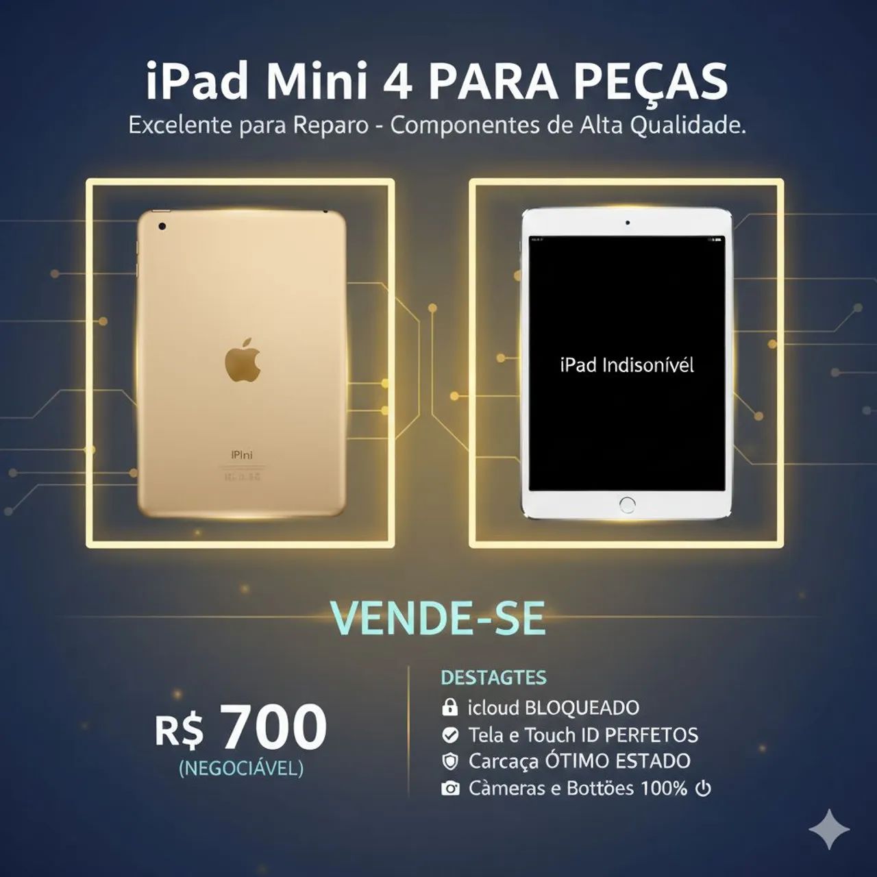 iPad mini 4 Dourado wi-fi 64 gb - Tablets e E-Readers - Setor