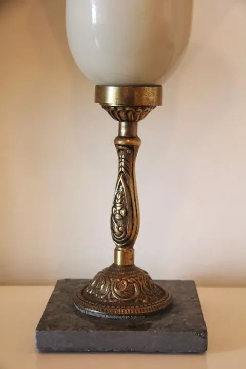 Luminaria em Bronze e Vidro Murano - Norte Americana Anos 40 / 50 - Foto 3