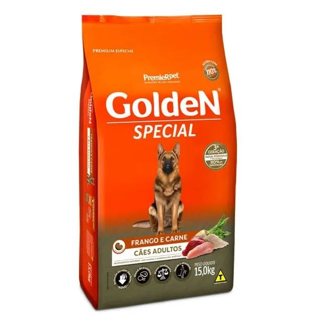 Ração Golden Special para Cães Adultos - Sabor Frango e Carne 15kg - Alta Qualidade