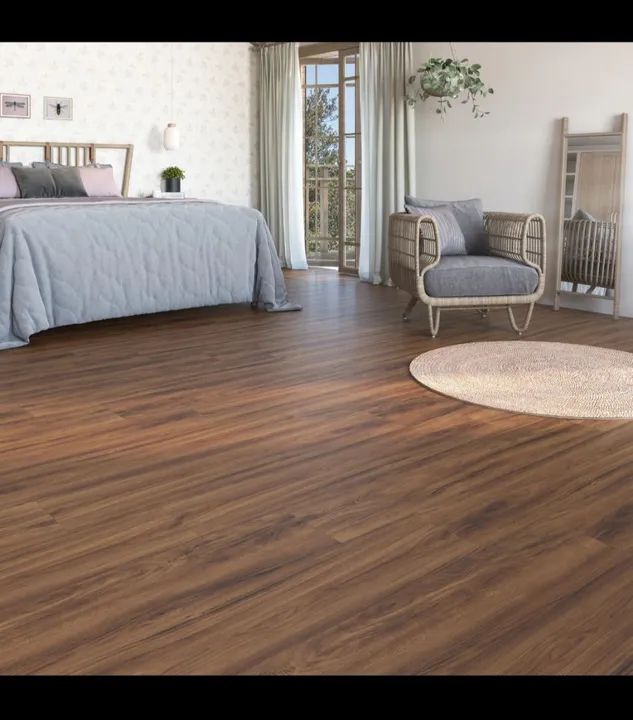 Piso Vinílico Cola Basic Santa Fé Madeira Marrom Eucafloor - Foto 2