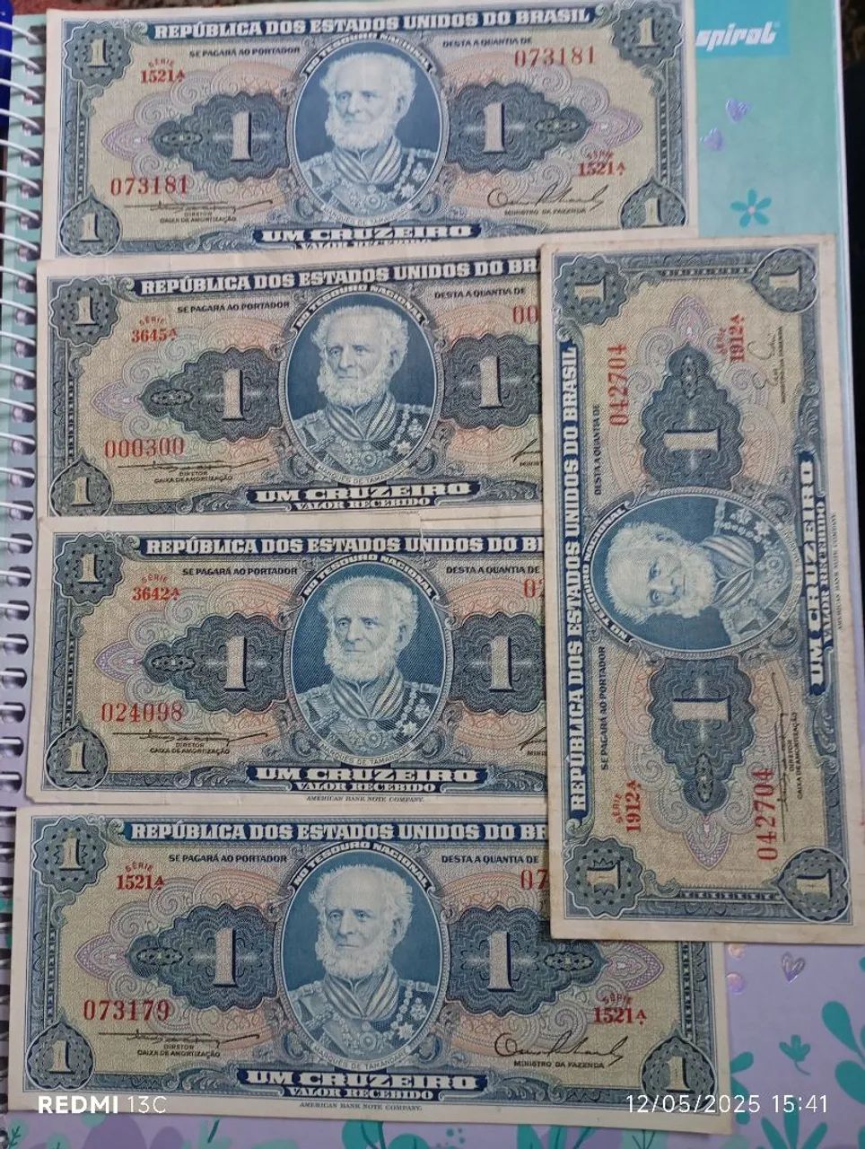 Moedas antigas do Brasil - 1 Cruzeiro - Valor Recibido
