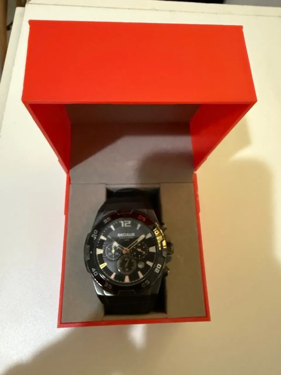 Relógio Masculino Seculus Cronograph Preto 100M - Foto 3