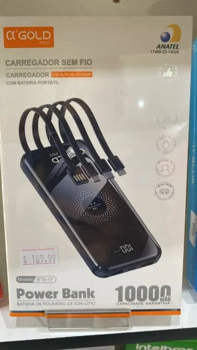 Carregador Power Bank 10.000mAh - Com Indução, Função 4 em 1, Gold BTE-17 -  Loja Coimmbra