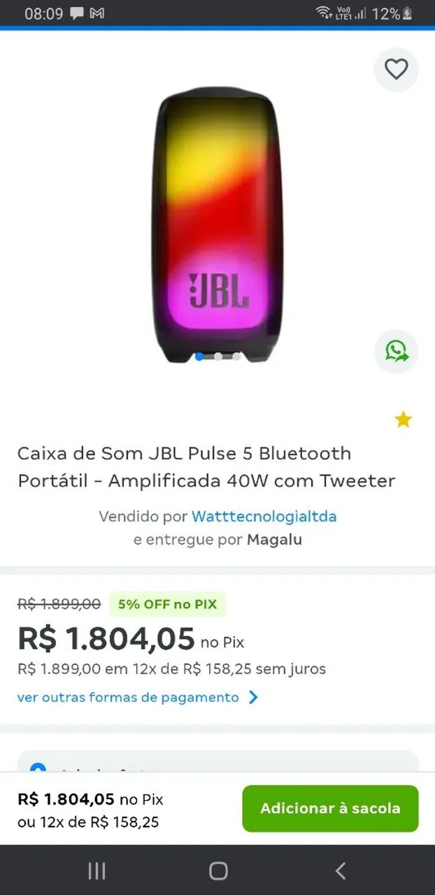 JBL Pulse 5 Original top novinha  - Foto 5
