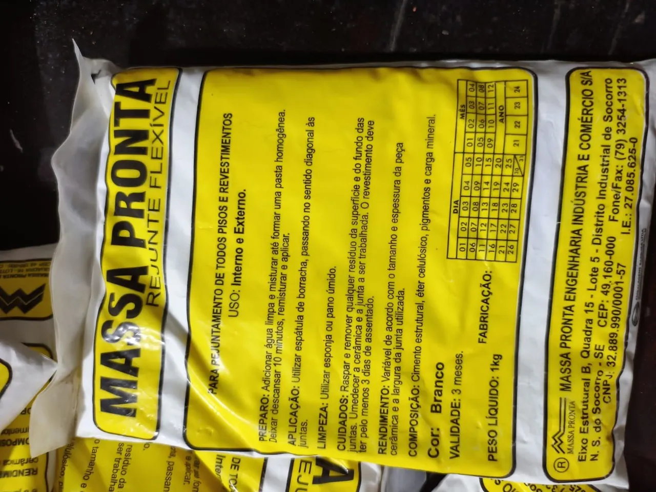 Massa Pronta Rejunte Flexível 1kg - Branco