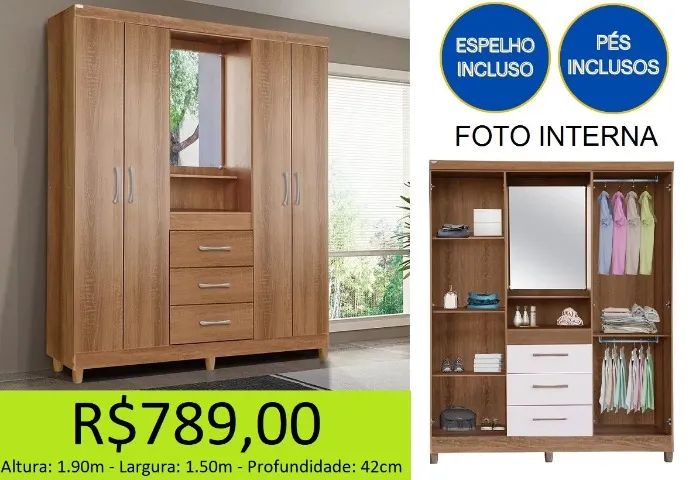Guarda roupa - parcelamos sem juros  - Foto 2