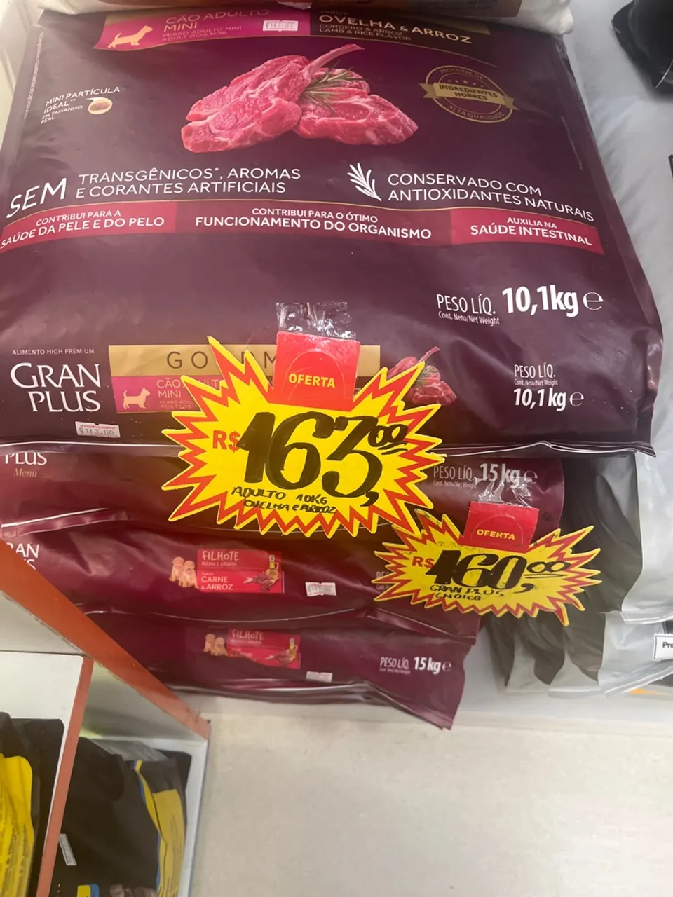 Ração Gran Plus Cão Adulto Mini 10,1kg e Filhote 15kg