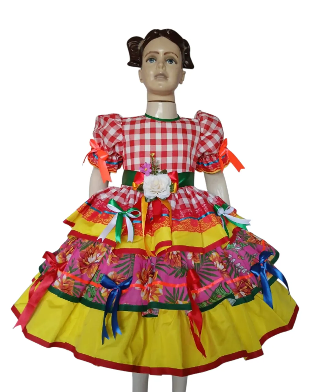 tamanhos 2, 4, 6, 8, 10 e 12 vestido caipira infantil festa junina: são joão quadrilha