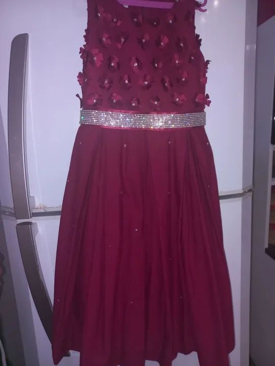 Vestido de festa infantil, cor Marsala Semi Novo. - Foto 2