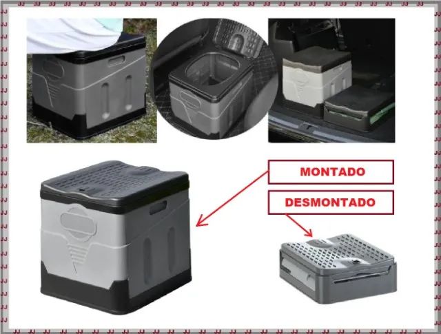 Toalete portátil dobrável para carro, viagens ou acampamentos - Foto 3