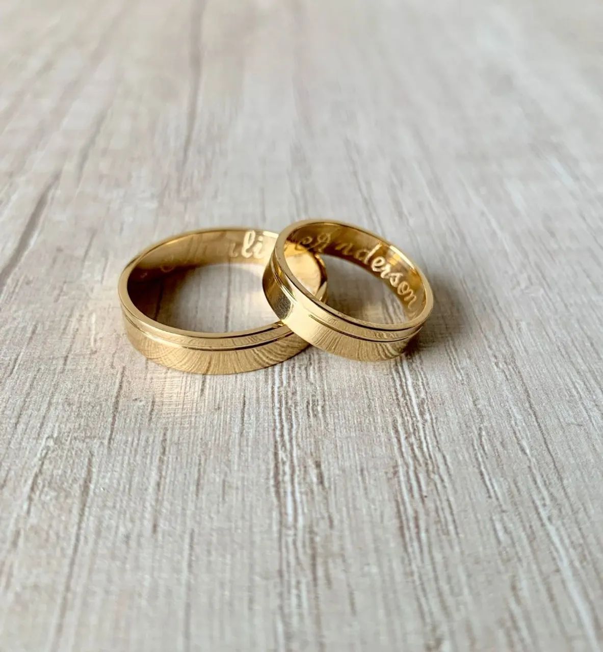 Alianças de Casamento em Ouro 18k Feitas com 6g