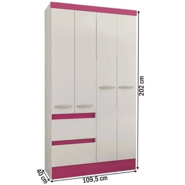 Guarda-Roupa Solteiro Maragogi 4 Portas 2 Gavetas (FAZEMOS ENTEGA DF E ENTORNO) - Foto 3