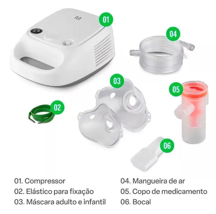 Inalador/Nebulizador "Multilaser" NebPlus - Branco e Laranja 127V/220V. - Foto 5