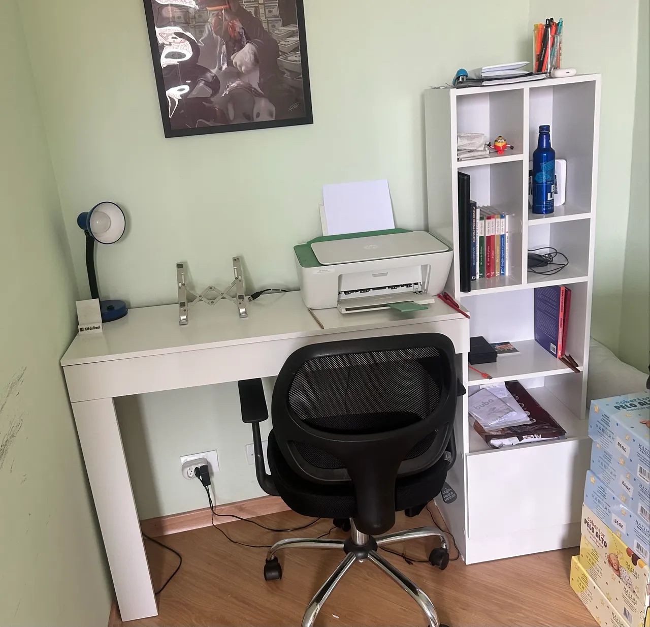 Escrivaninha Mesa Escritório com estante e 1 Gaveta - Foto 5