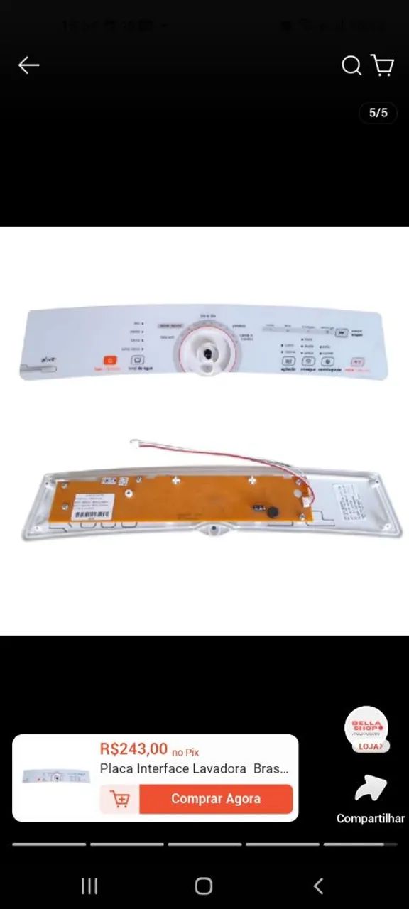 Placa interface lavadora Brastemp active 11kg 110v - Foto 2