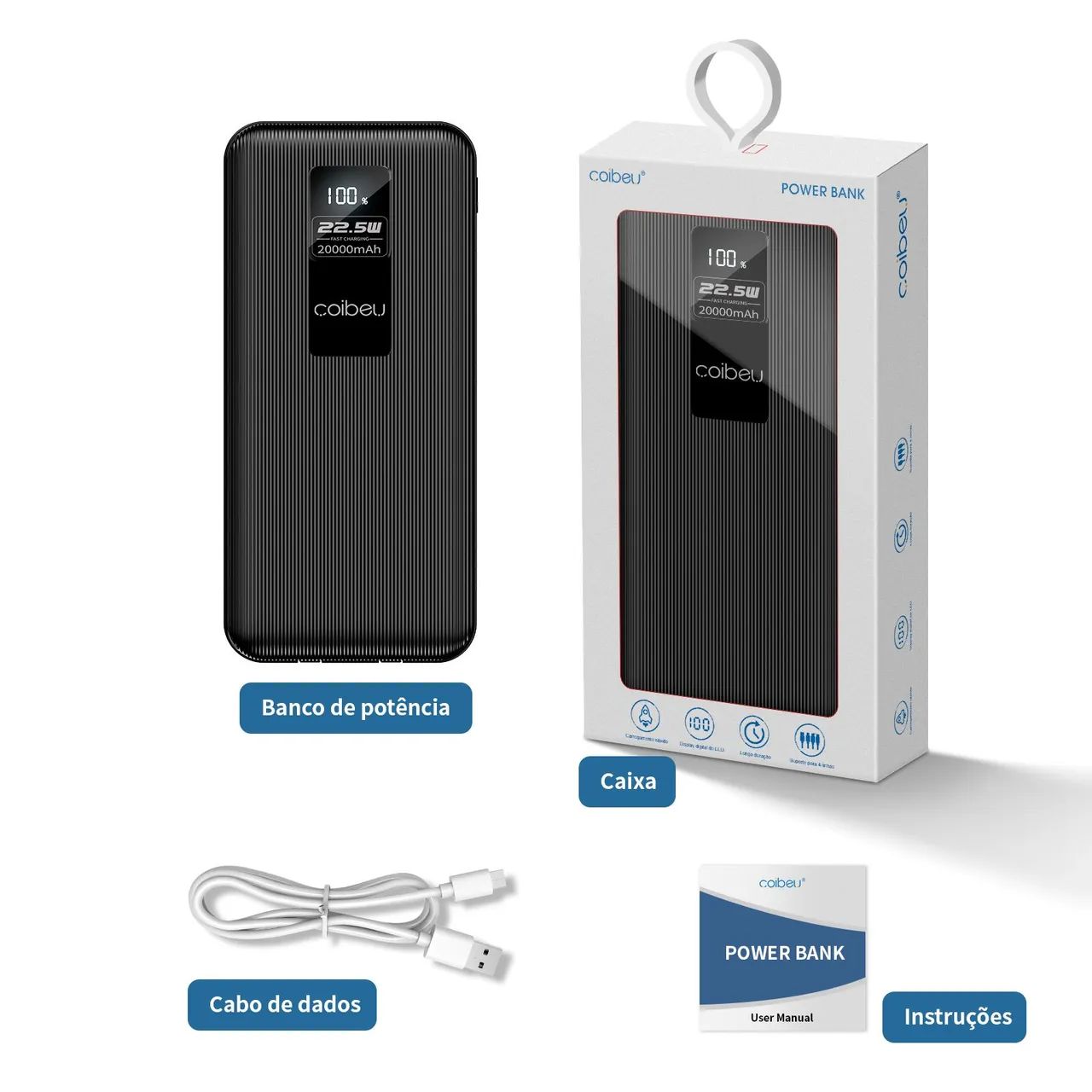 Powerbank 20mil MAh IPhone e Android NOVO - Foto 4